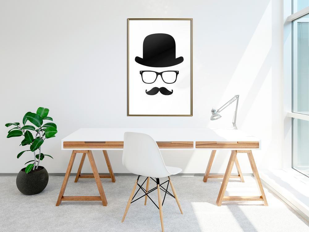 Black and White Framed Poster - Gentleman Attributes-artwork for wall with acrylic glass protection