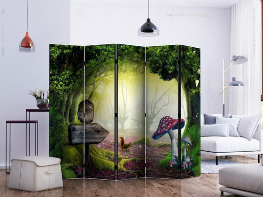 Decorative partition-Room Divider - Owlish Corner II-Folding Screen Wall Panel by ArtfulPrivacy