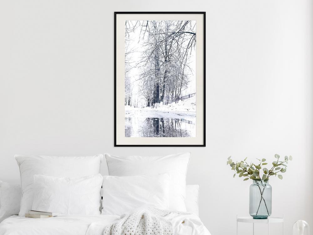 Winter Design Framed Artwork - Snowy Park-artwork for wall with acrylic glass protection