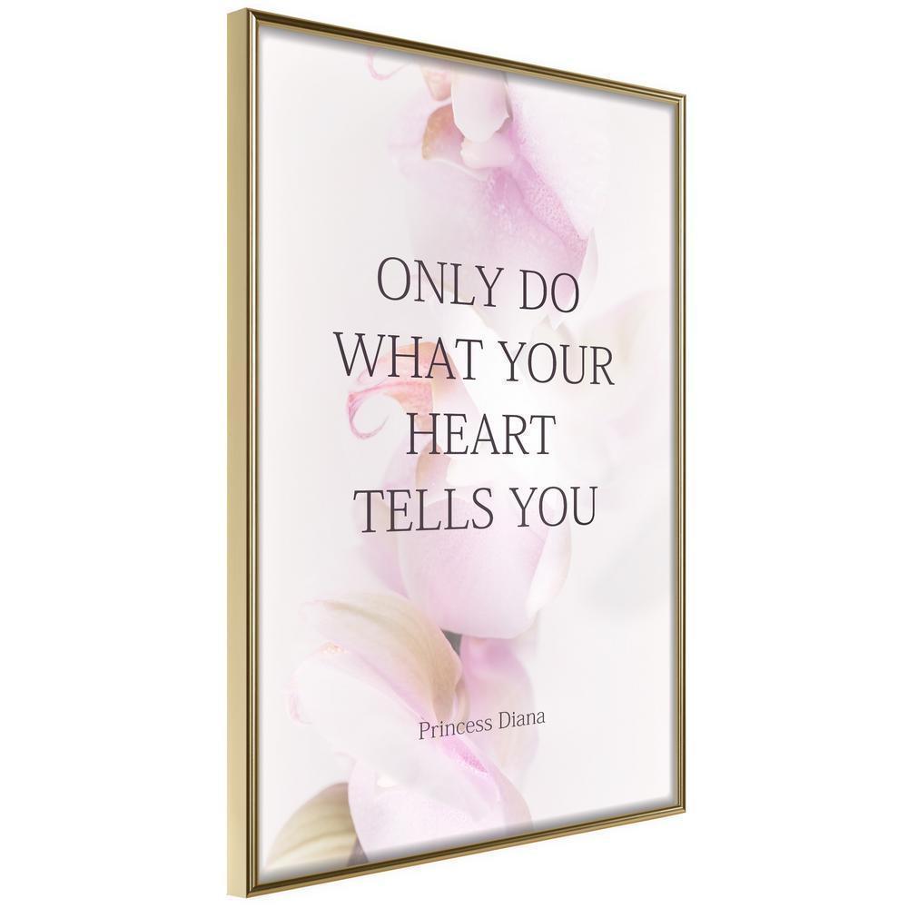 Typography Framed Art Print - Follow Your Heart I-artwork for wall with acrylic glass protection