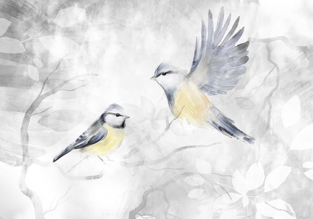 Wall Mural - Watercolor Tit - Second Variant-Wall Murals-ArtfulPrivacy