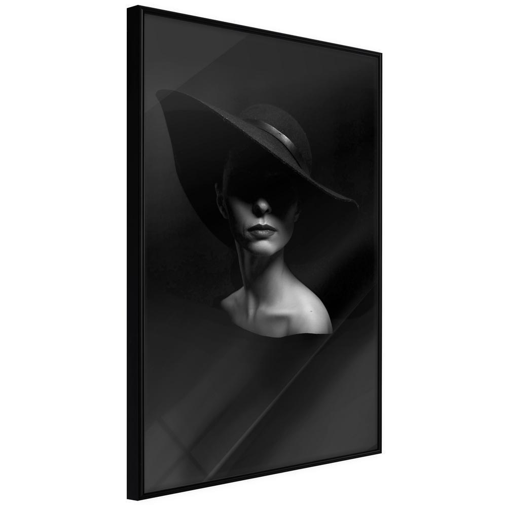 Wall Decor Portrait - Woman in a Hat-artwork for wall with acrylic glass protection