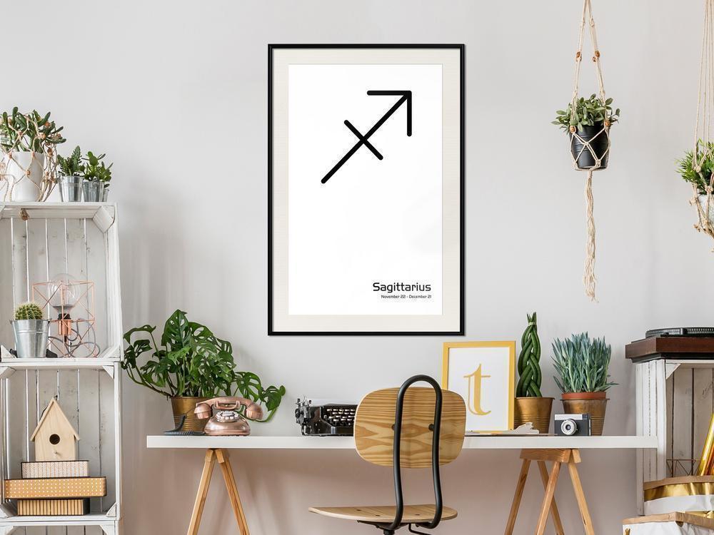 Typography Framed Art Print - Zodiac: Sagittarius II-artwork for wall with acrylic glass protection