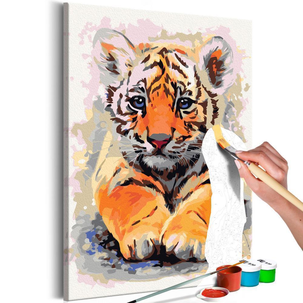 Start learning Painting - Paint By Numbers Kit - Baby Tiger - new hobby