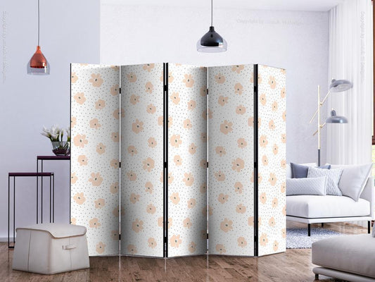 Decorative partition-Room Divider - Children Flowers II-Folding Screen Wall Panel by ArtfulPrivacy