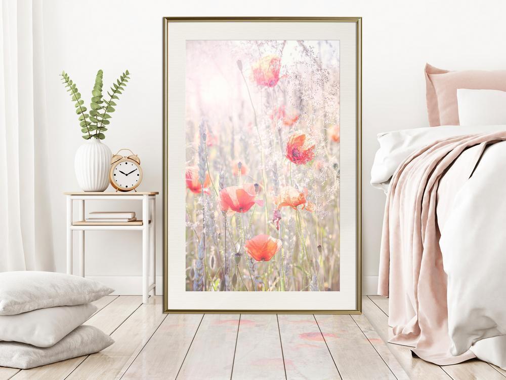 Botanical Wall Art - Poppies-artwork for wall with acrylic glass protection