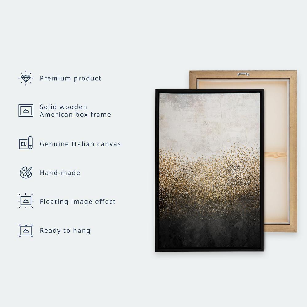 Canvas Print - Joyful Sky - Yellow Cheerful Stars with a Rainbow Against the Phases of the Moon in a Light Beige Sky Hue