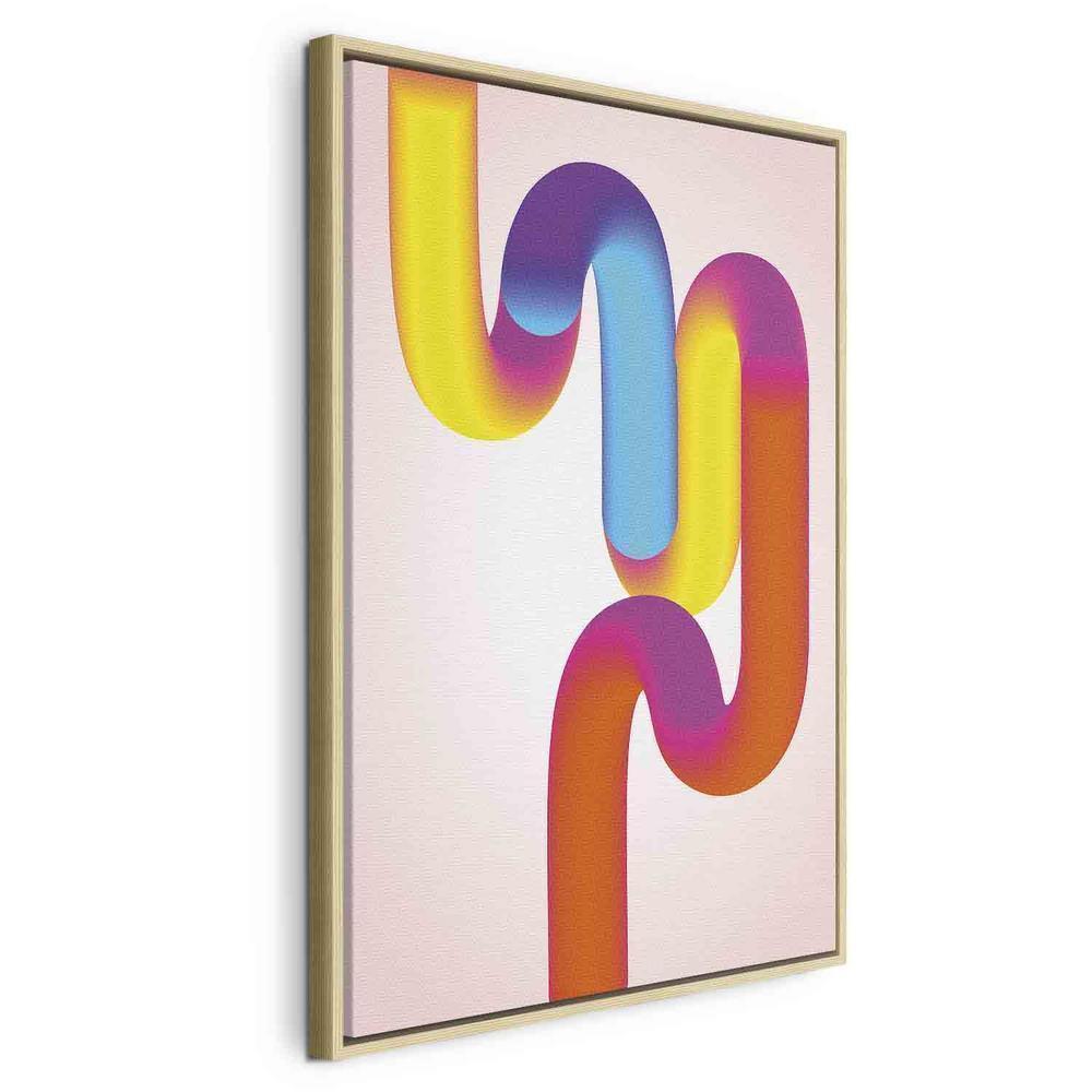 Canvas Print - Colorful Turns - Dynamic Composition in Shades of Yellow Pink and Blue