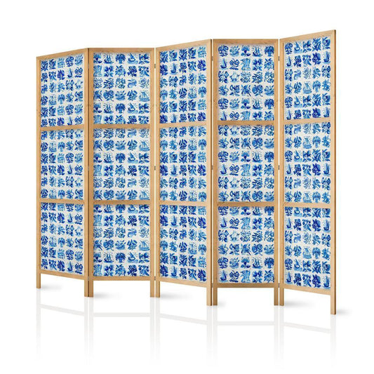 Japanese Room Divider - Ceramic Tiles - Traditional Portuguese Blue Tiles