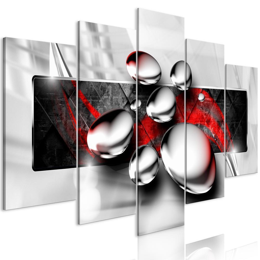 Canvas Print - Shiny Stones (5 Parts) Wide Red-ArtfulPrivacy-Wall Art Collection