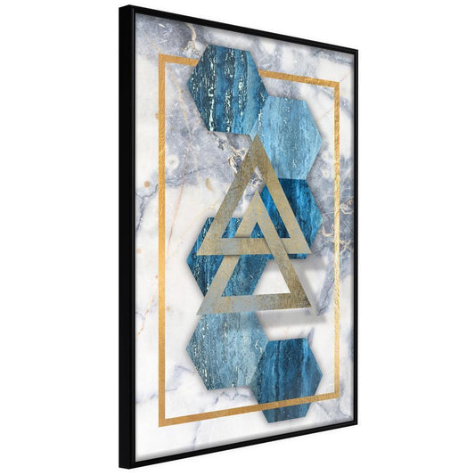 Golden Art Poster - Marble Composition I-artwork for wall with acrylic glass protection