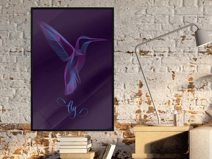 Frame Wall Art - Fluorescent Hummingbird-artwork for wall with acrylic glass protection