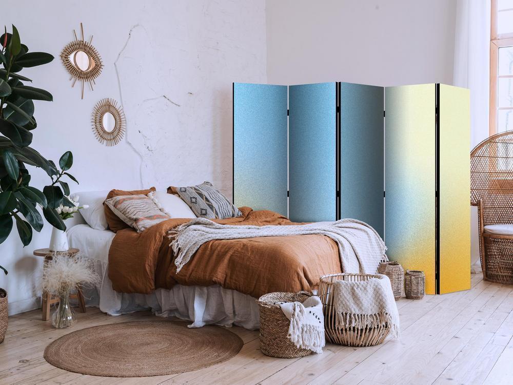 Room Divider - Energetic Gradient - Gradient Composition in Vibrant Colors- A 5 Panel Folding Screen For Living rooms, bedrooms or home office, decorative folding screen made with wood and canvas