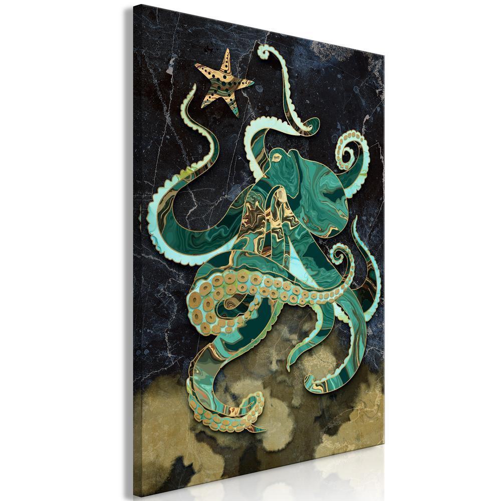 Canvas Print - Marble Octopus (1 Part) Vertical-ArtfulPrivacy-Wall Art Collection