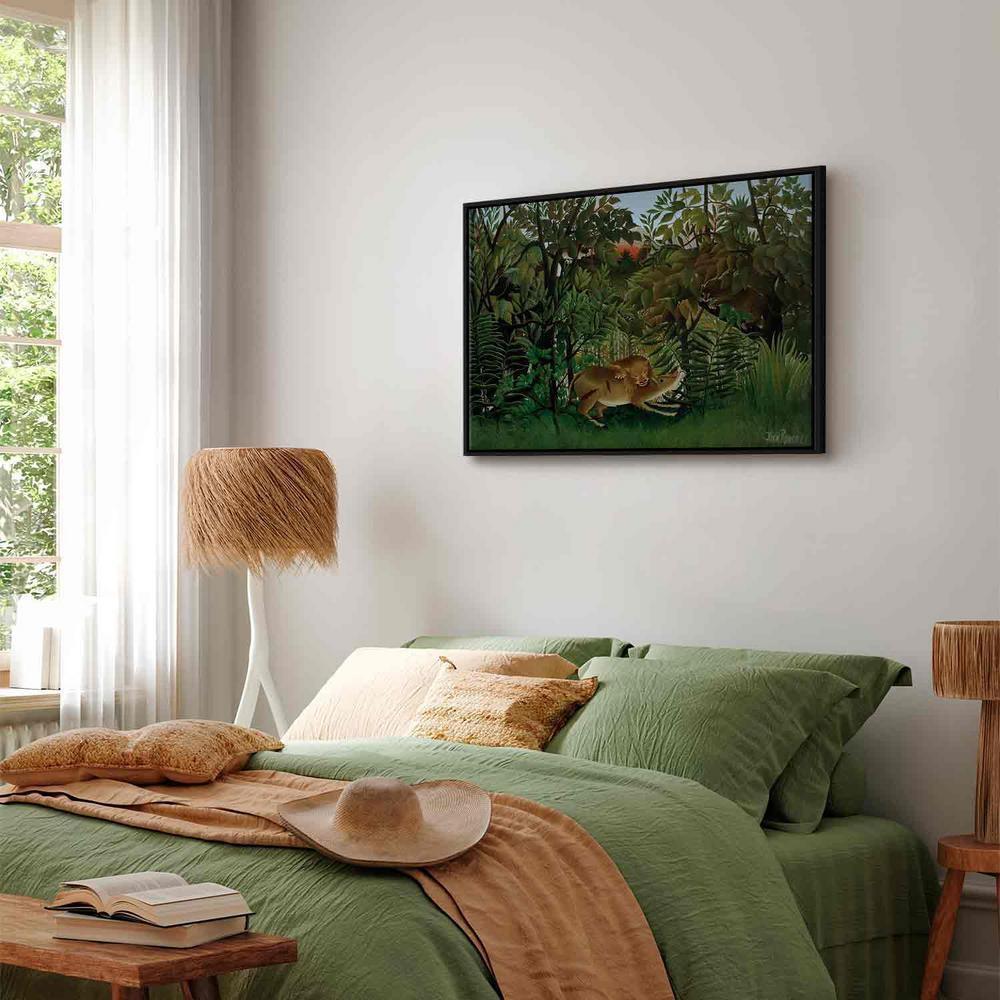 Canvas Print - Le Lion ayant faim se jette sur l'Antilope (Henri Rousseau)