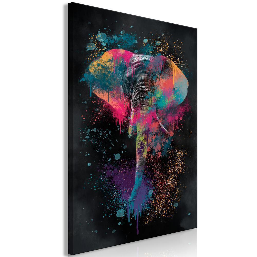 Canvas Print - Colourful Safari (1 Part) Vertical-ArtfulPrivacy-Wall Art Collection