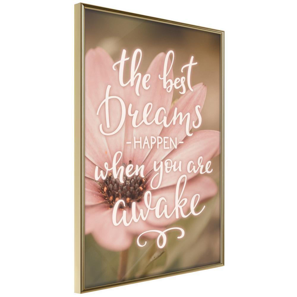 Typography Framed Art Print - The Best Dreams-artwork for wall with acrylic glass protection