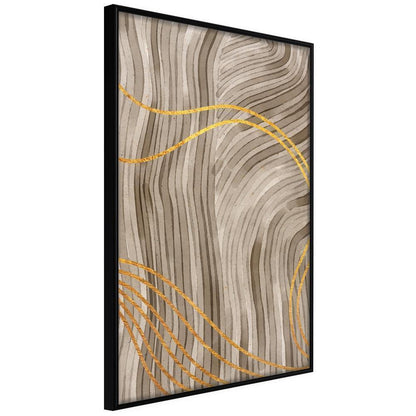 Autumn Framed Poster - Golden Path-artwork for wall with acrylic glass protection