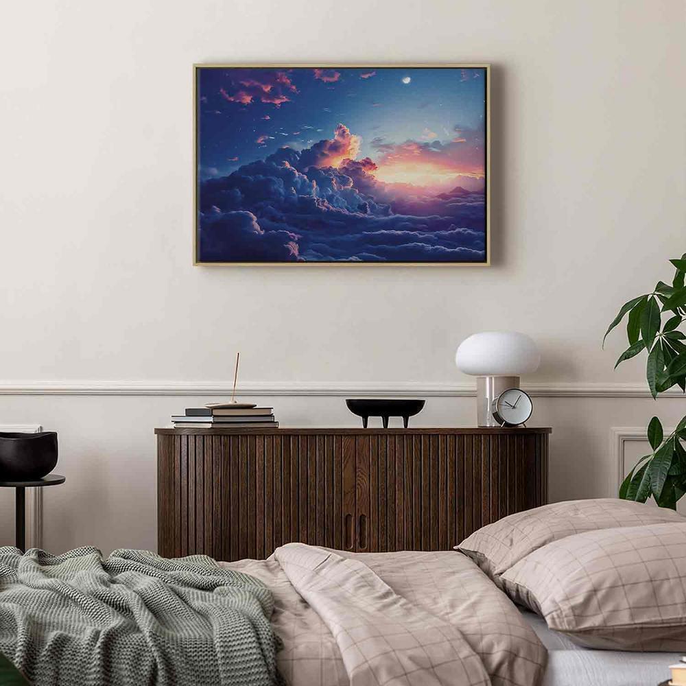 Canvas Print - Night Concert in the Mountains: Clouds Illuminated by the Last Rays of the Sun