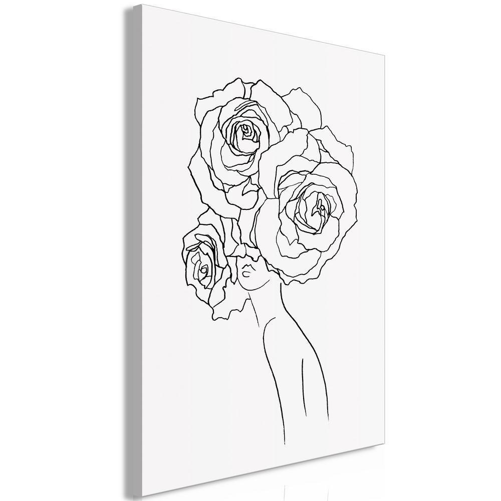 Canvas Print - Fancy Roses (1 Part) Vertical-ArtfulPrivacy-Wall Art Collection