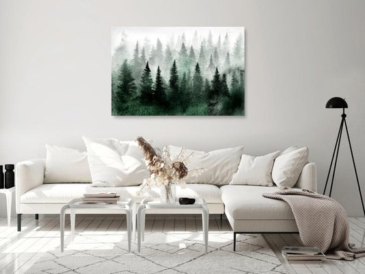 Canvas Print - Scandinavian Foggy Forest (1 Part) Wide-ArtfulPrivacy-Wall Art Collection