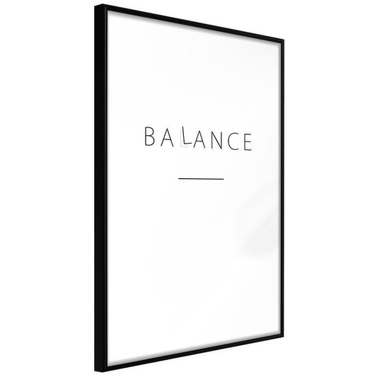 Typography Framed Art Print - Seek a Balance-artwork for wall with acrylic glass protection