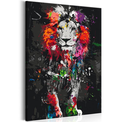 Start learning Painting - Paint By Numbers Kit - Colourful Animals: Lion - new hobby