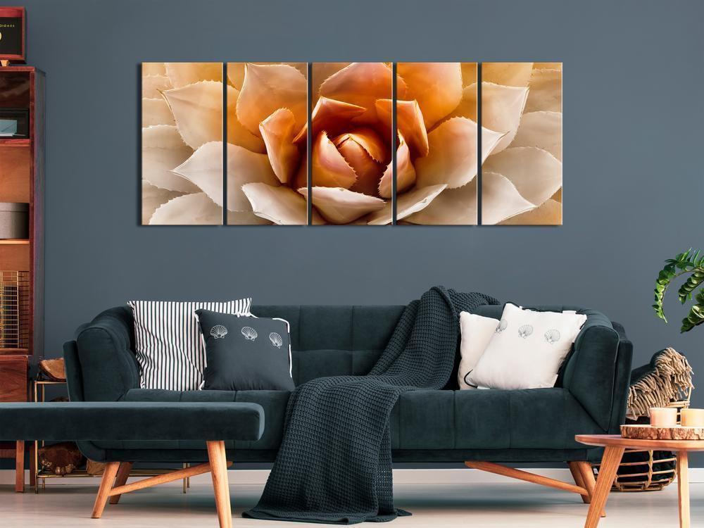 Canvas Print - Agave (5 Parts) Narrow Orange-ArtfulPrivacy-Wall Art Collection