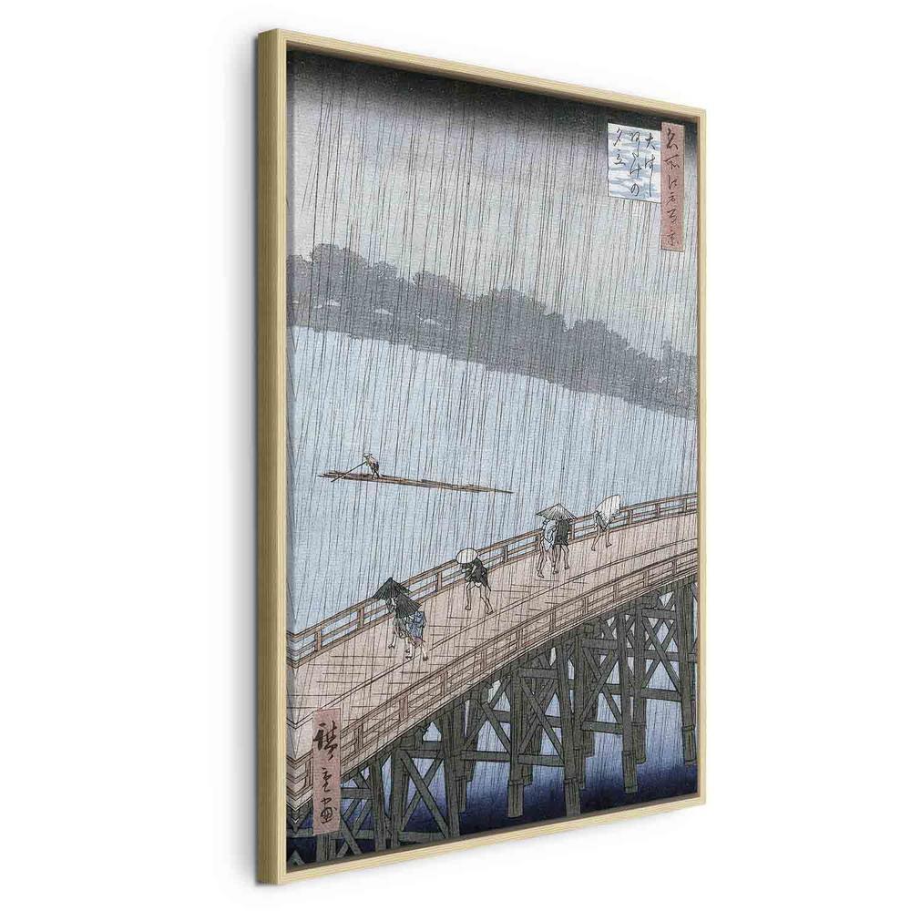 Impression sur toile - Douche soudaine sur le pont Shin-Ohashi et Atake (Ohashi Atake no Yudachi) de la série 'Meisho Edo Hyakkei' (Cent vues célèbres d'Edo) (Utagawa Hiroshige)