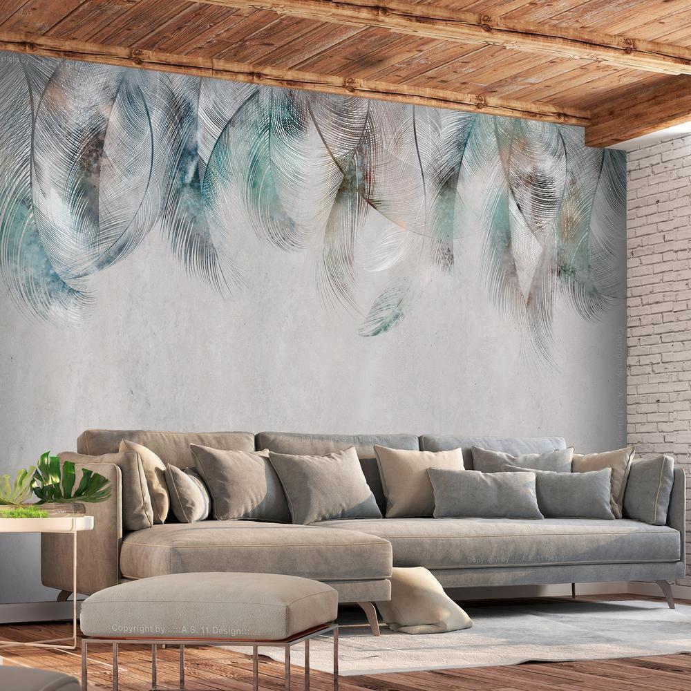 Wall Mural - Colourful Feathers-Wall Murals-ArtfulPrivacy