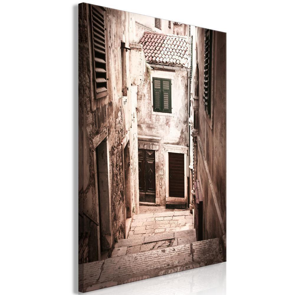 Canvas Print - Retro Alley (1 Part) Vertical-ArtfulPrivacy-Wall Art Collection