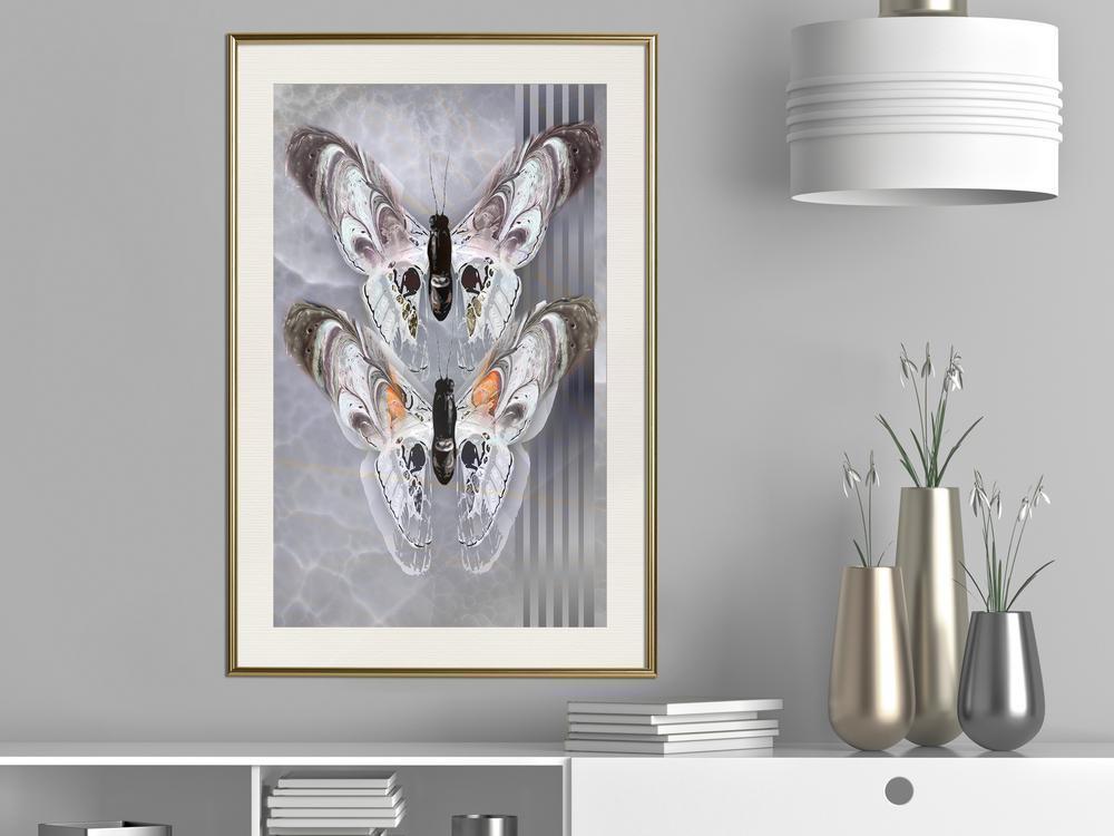 Frame Wall Art - Two Moths-artwork for wall with acrylic glass protection