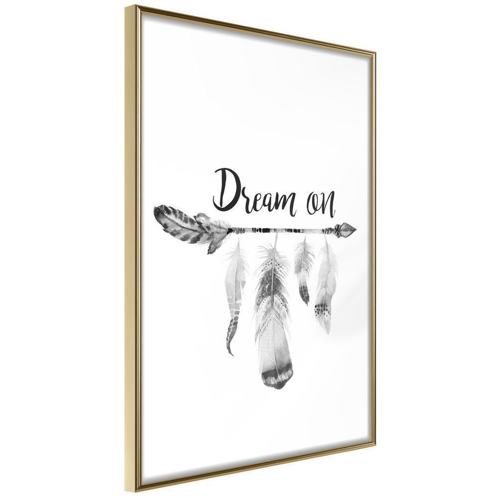 Typography Framed Art Print - Dreamer-artwork for wall with acrylic glass protection