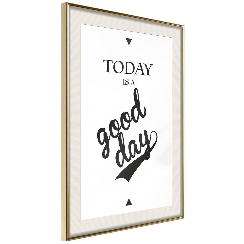 Typography Framed Art Print - Today III-artwork for wall with acrylic glass protection