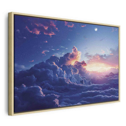 Canvas Print - Night Concert in the Mountains: Clouds Illuminated by the Last Rays of the Sun