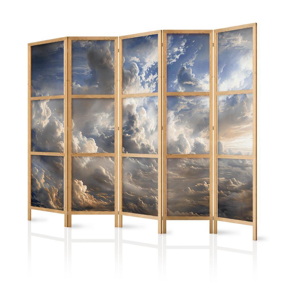 Japanese Room Divider - Golden Reflections on Clouds Foretelling Dusk