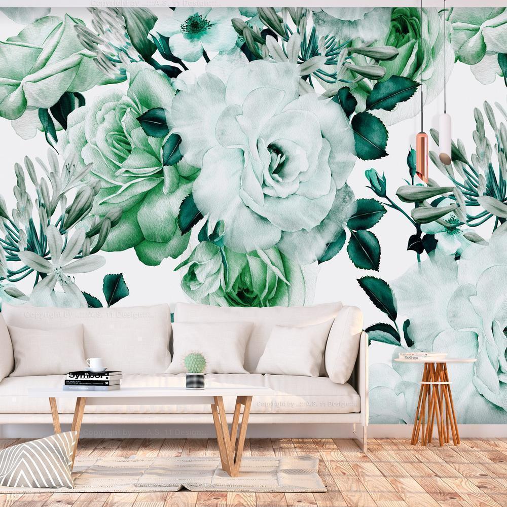 Wall Mural - Sentimental Garden (Green)-Wall Murals-ArtfulPrivacy