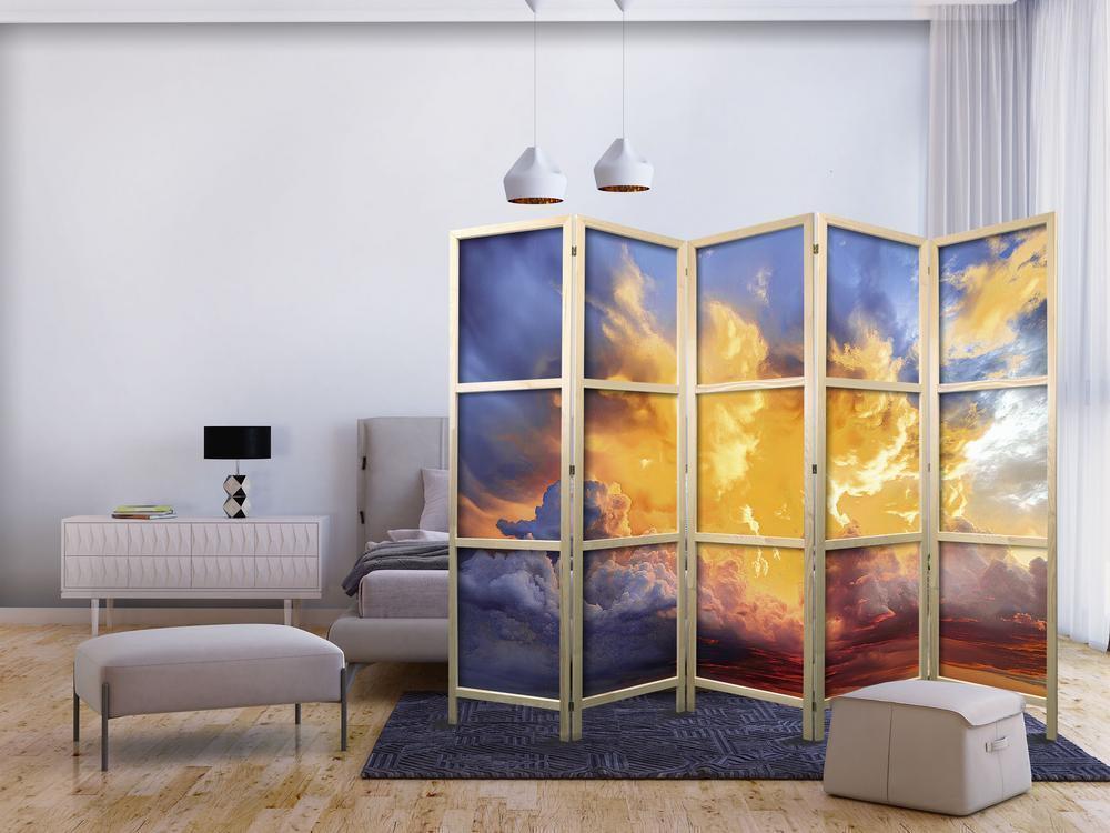 Japanese Room Divider - Beautiful Sunset - Clouds in Warm Shades