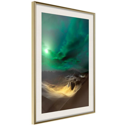 Framed Art - Green Moon-artwork for wall with acrylic glass protection