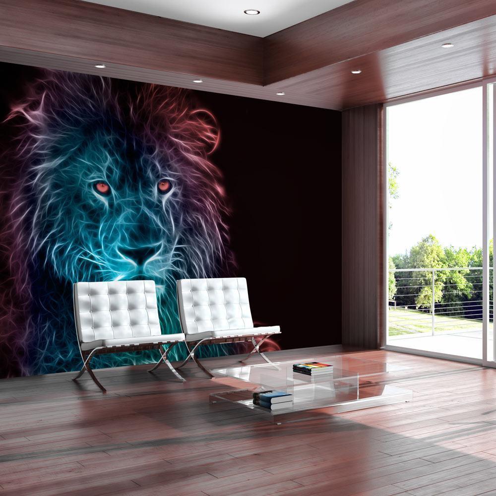 Wall Mural - Abstract lion - rainbow-Wall Murals-ArtfulPrivacy