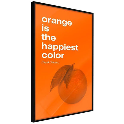 Typography Framed Art Print - Orange Colour-artwork for wall with acrylic glass protection
