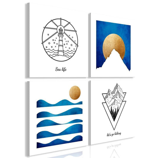 Canvas Print - Sea or Mountains (4 Parts)