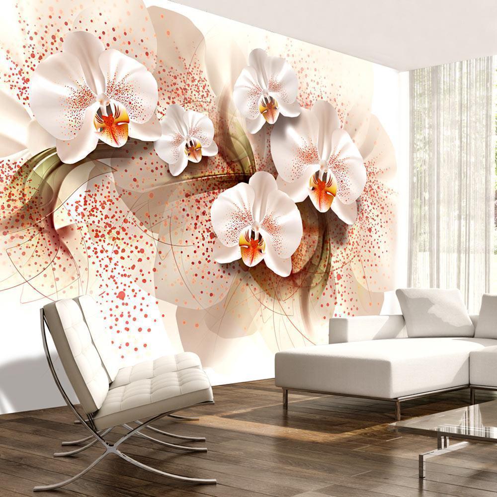 Wall Mural - Pale yellow orchids-Wall Murals-ArtfulPrivacy