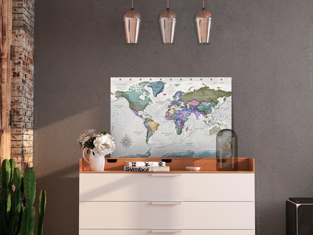 Cork board Canvas with design - Decorative Pinboard - World Destinations (1 Part) Wide-ArtfulPrivacy