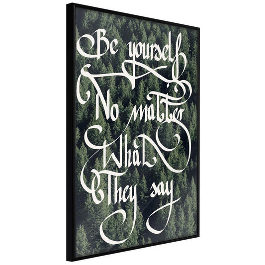 Motivational Wall Frame - Be Yourself-artwork for wall with acrylic glass protection