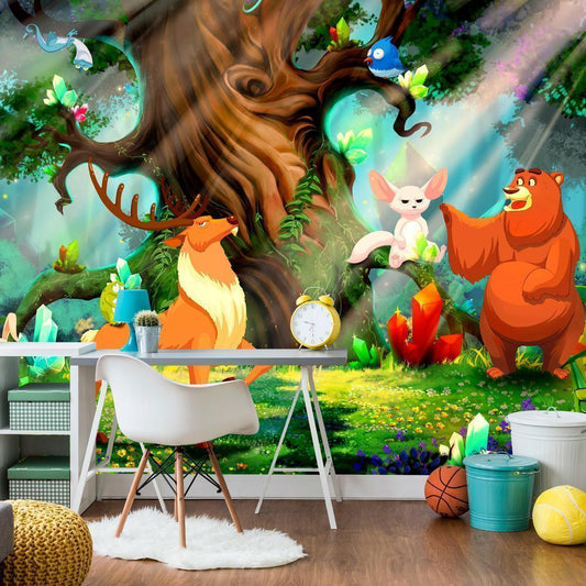 Wall Mural - Bear and Friends-Wall Murals-ArtfulPrivacy