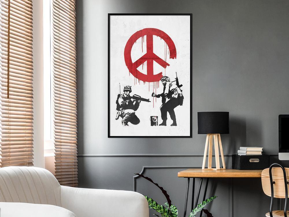 Urban Art Frame - Banksy: CND Soldiers II-artwork for wall with acrylic glass protection
