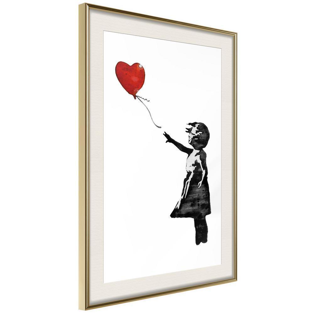 Urban Art Frame - Banksy: Girl with Balloon II-artwork for wall with acrylic glass protection