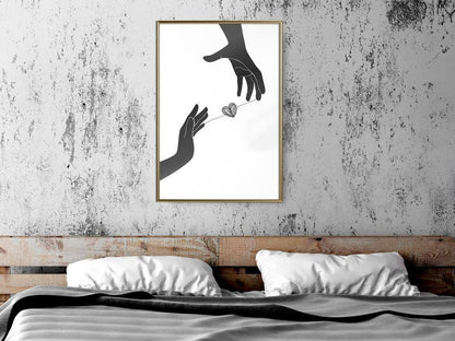 Black and White Framed Poster - Instant Connection-artwork for wall with acrylic glass protection