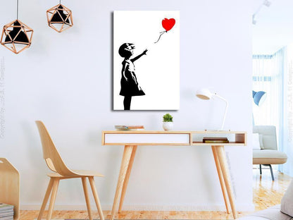 Canvas Print - Little Girl with a Balloon (1 Part) Vertical-ArtfulPrivacy-Wall Art Collection